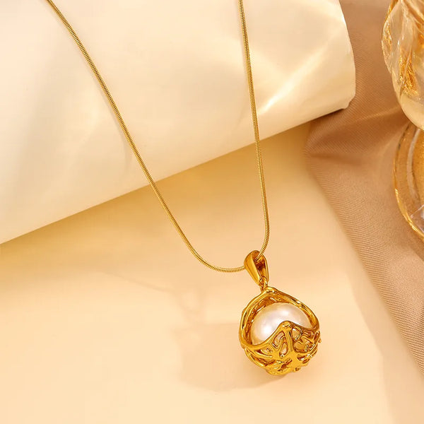 Football Gold-Plated Necklace | Stainless Steel