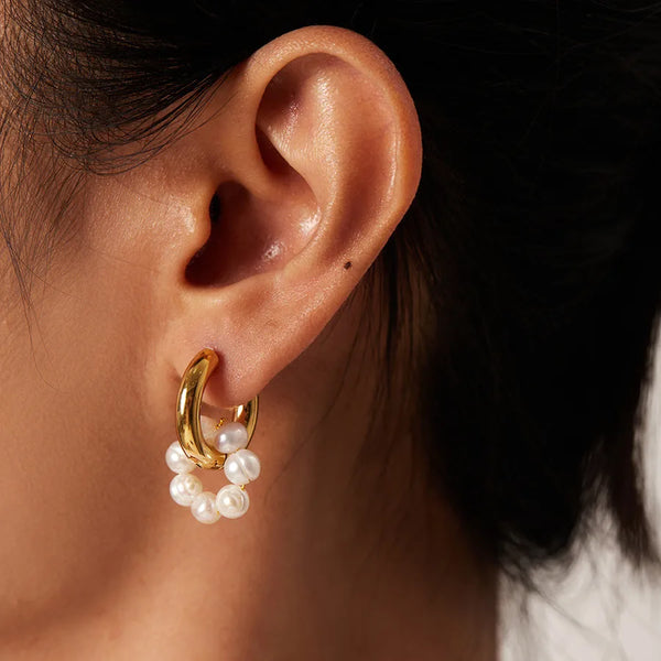 Vintage Pearl Earrings | Stainless Steel