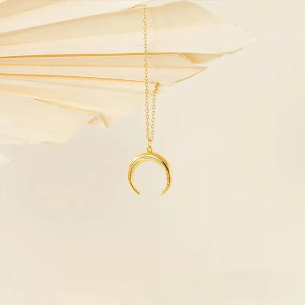 Crescent Celestial Pendant Necklace | 925 Sterling Silver