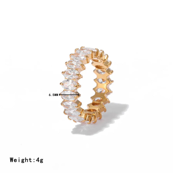 Hollow Zircon Ring | Stainless Steel