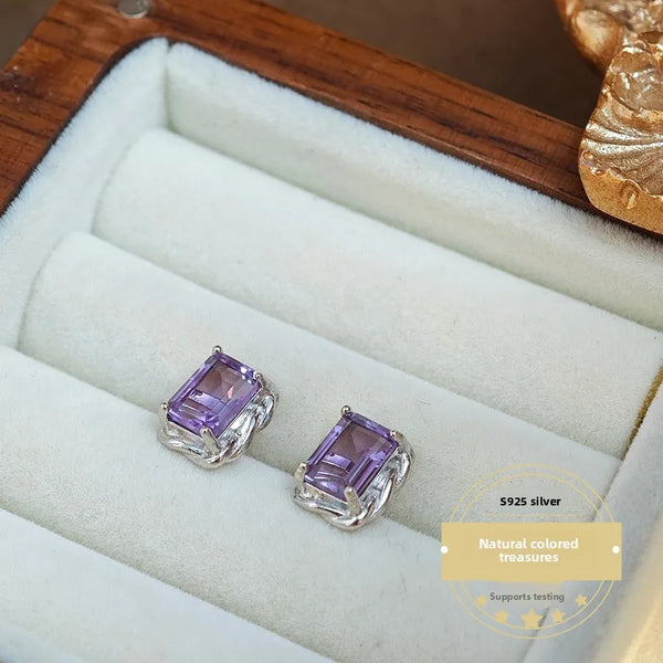 Square Geometric Stud Earrings | 925 Sterling Silver
