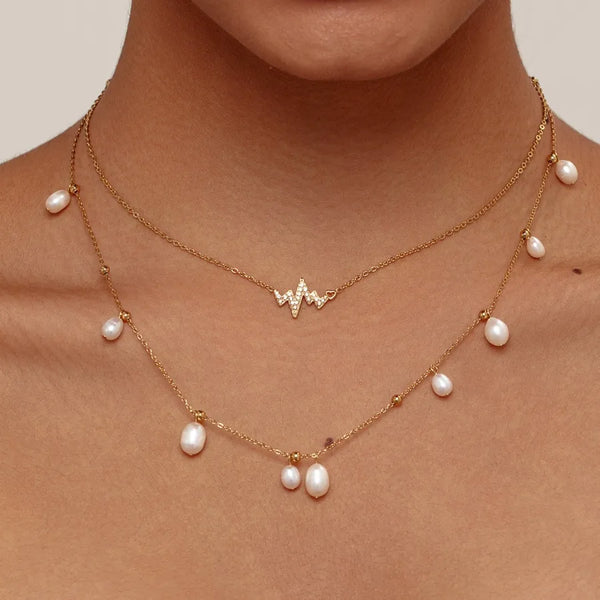 Freshwater Pearl Artificial Pearl Necklace | Stainless Steel