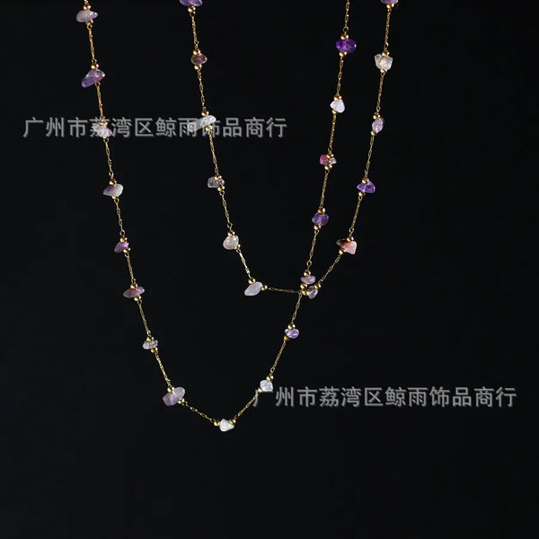 Purple Crystal Necklace | Stainless Steel