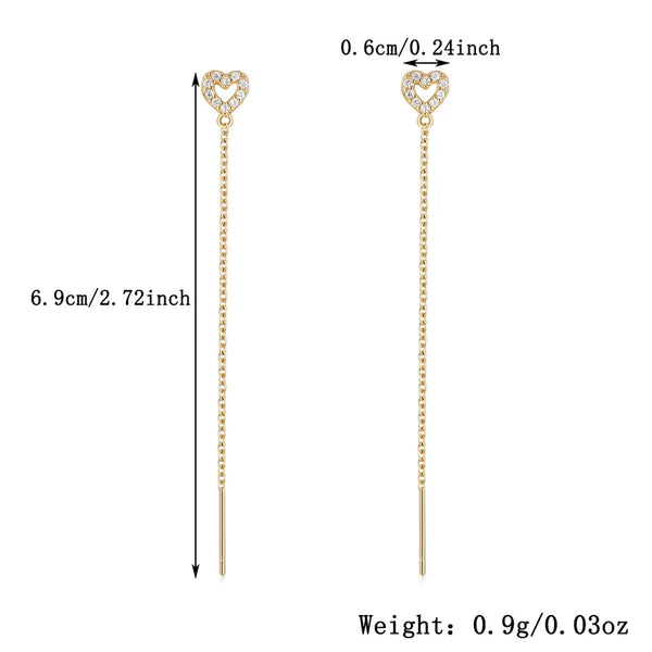 Tassel Heart Earrings | 925 Sterling Silver