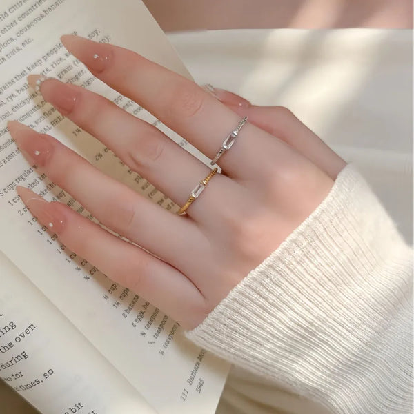 Quadrilateral Zircon Ring | 925 Sterling Silver
