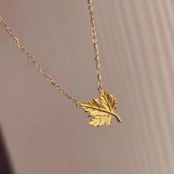 Vintage Leaf Pendant Necklace | Copper