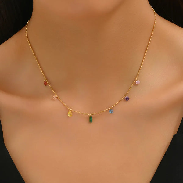 Vintage Crystal Necklace | Stainless Steel