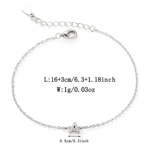 Letters Zircon Bracelet | 925 Sterling Silver