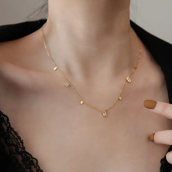 Zircon Necklace | Titanium Steel