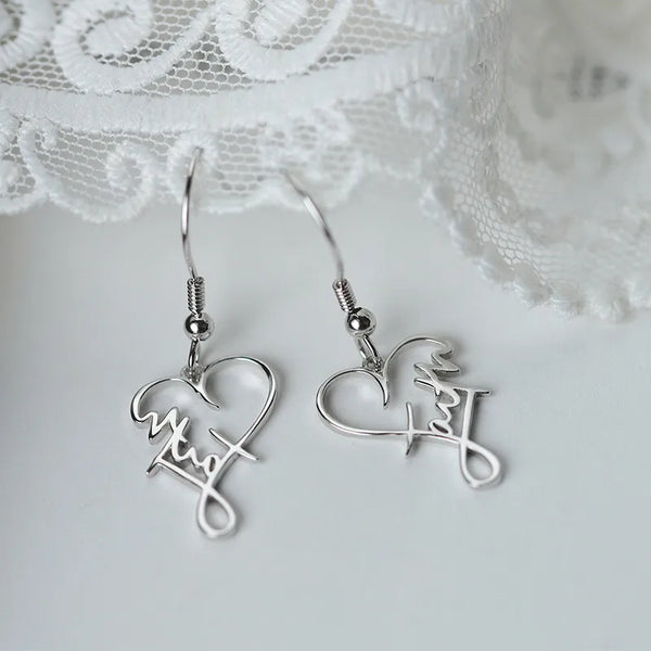 Heart Drop Earrings | 925 Sterling Silver