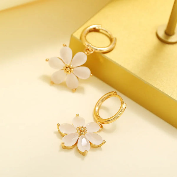 Blue Floral Earrings | Copper