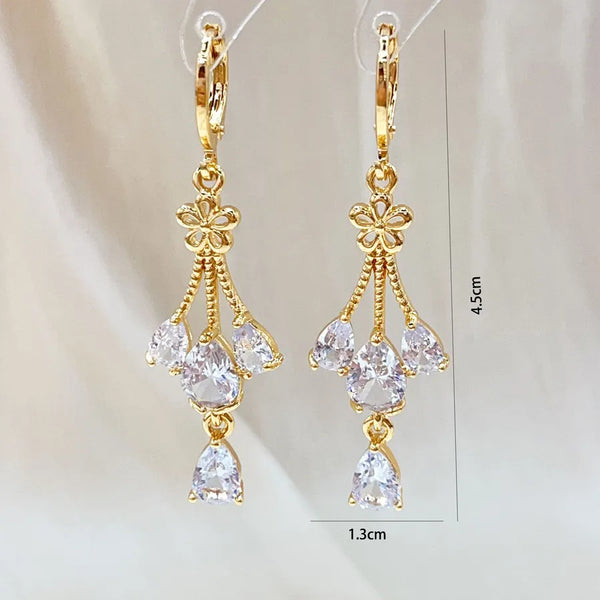 Floral Hoop Earrings | Rhinestone