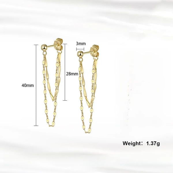 Fashionable Geometric Drop Earrings | 925 Sterling Silver