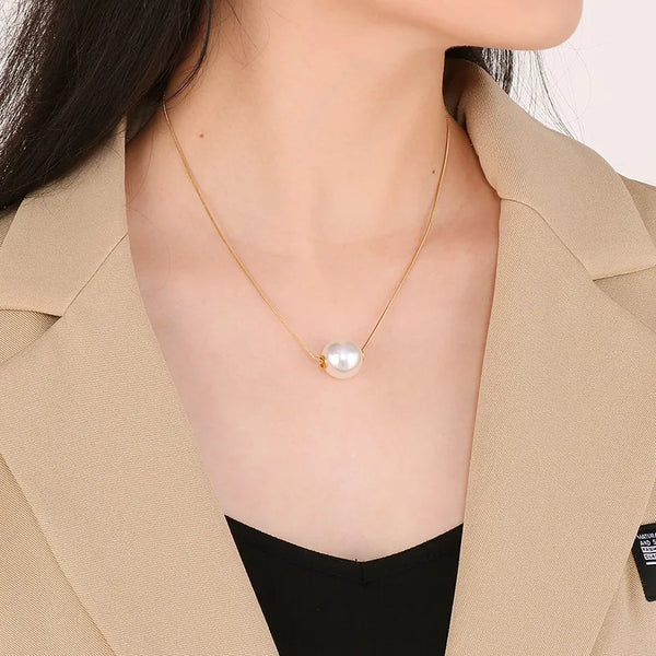 Geometric Snake Pendant Necklace | Stainless Steel