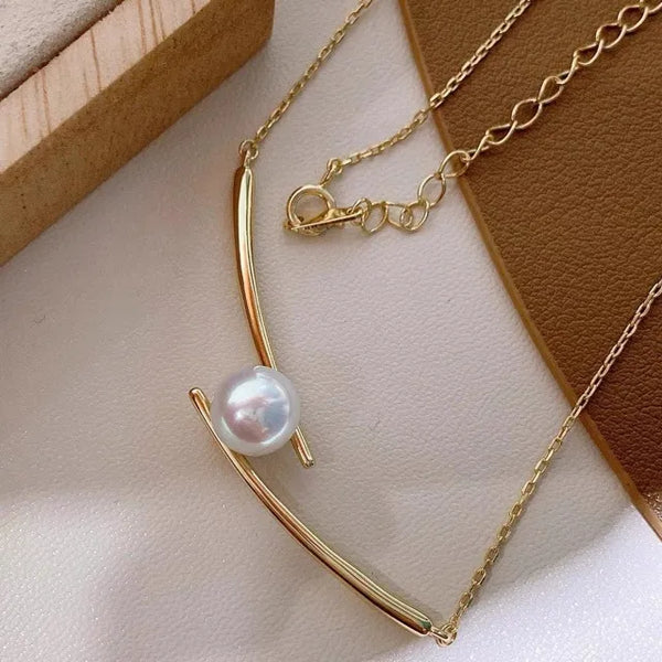 Gold Freshwater Pearl Pendant Necklace | Freshwater Pearl