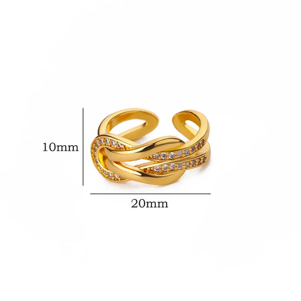 Open Band Artificial Pearl Ring | Copper