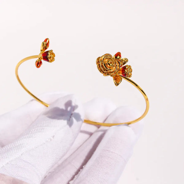 Floral Bangle | Brass