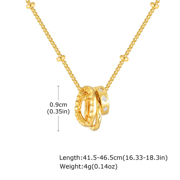 Gold Zircon Necklace | Copper