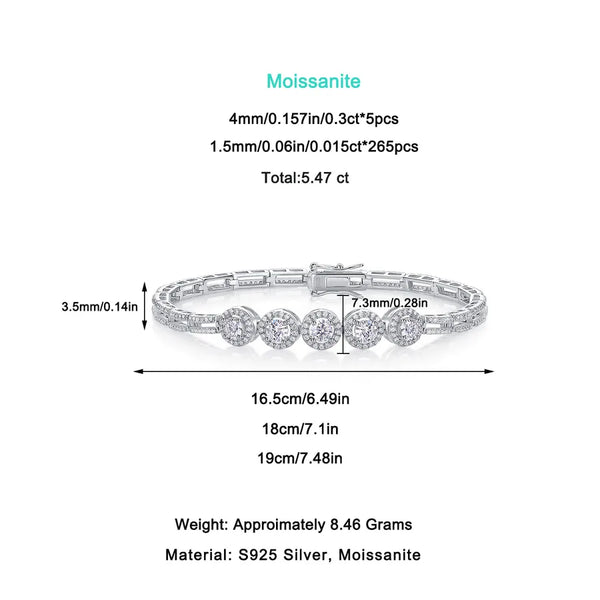 Vintage Moissanite Bracelet | 925 Sterling Silver
