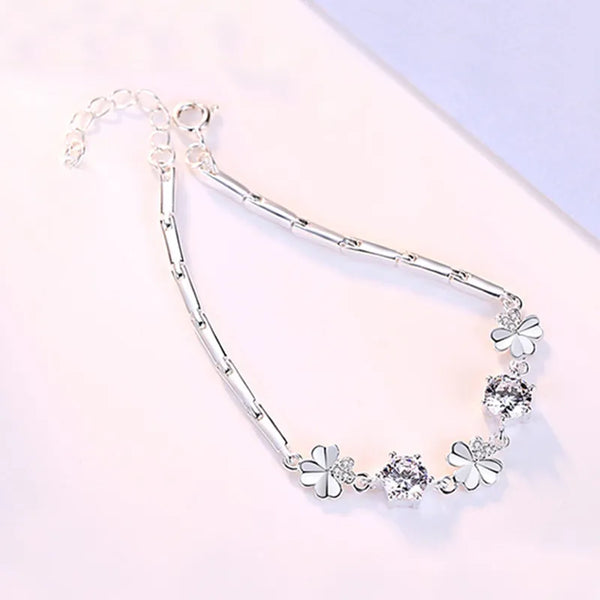 Zircon Leaf Bracelet | 925 Sterling Silver