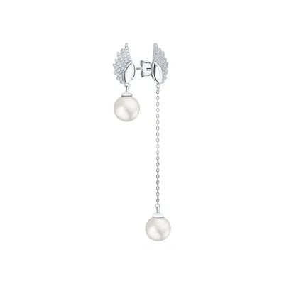 White Artificial Pearl Drop Earrings | 925 Sterling Silver