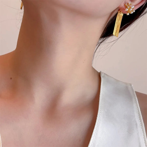 Asymmetric Tassel Drop Earrings | 925 Sterling Silver
