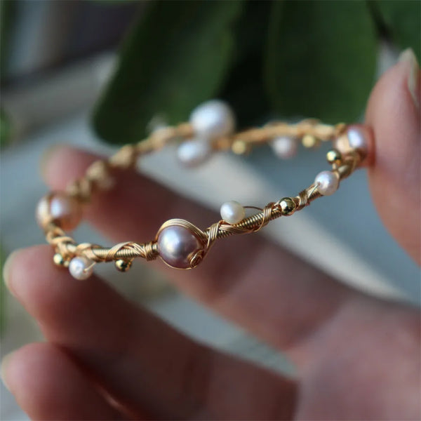 Vintage Freshwater Pearl Bangle Bracelet | Freshwater Pearl