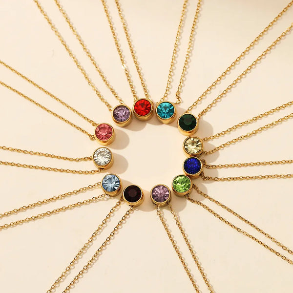 Rhinestone Pendant Necklace | Stainless Steel