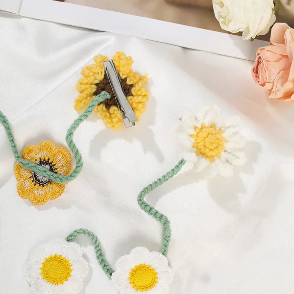 Tassel Sunflower Hair Clip | Polyester