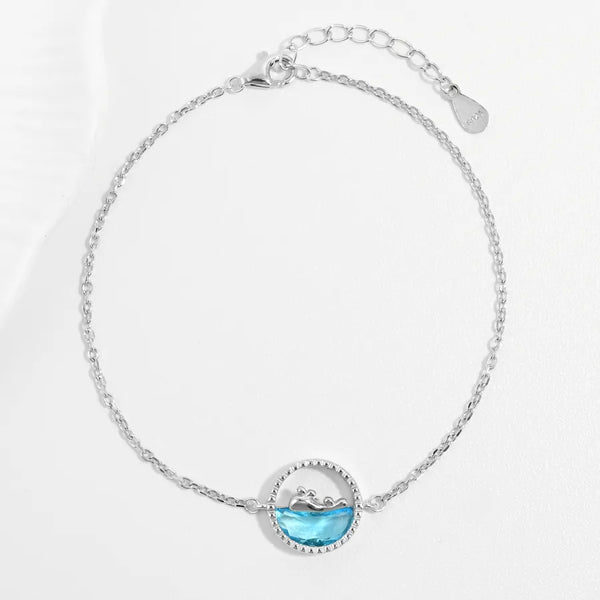 Blue Zircon Bracelet | 925 Sterling Silver