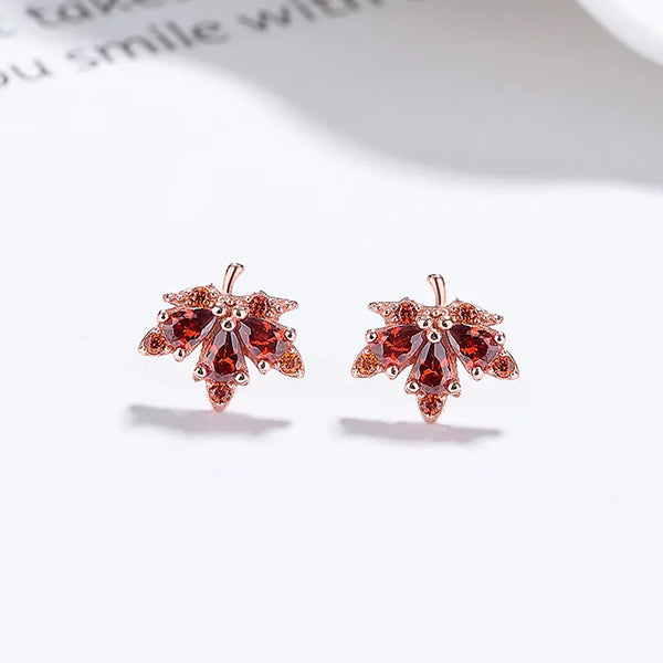 Rhinestone Floral Stud Earrings | 925 Sterling Silver