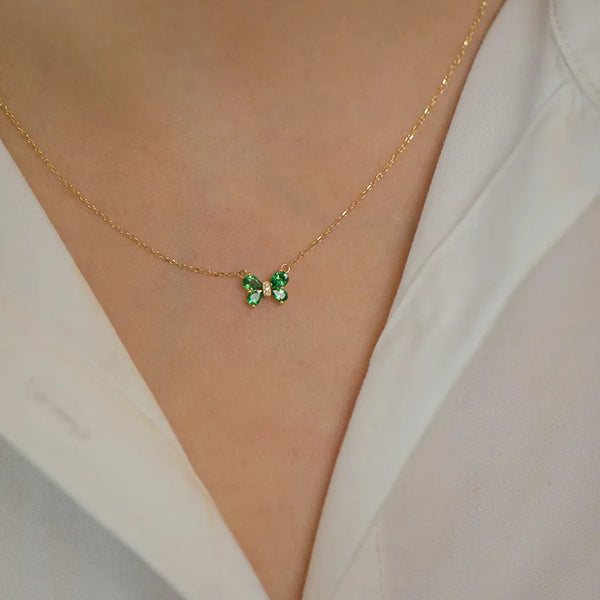 Vintage Butterfly Pendant Necklace | 925 Sterling Silver