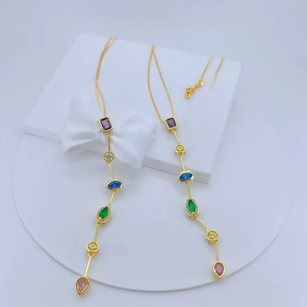 Gold-Plated Zircon Necklace | Copper