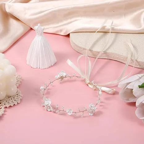 Chain Floral Headband | Pearl