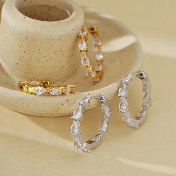 Water Zircon Earrings | 925 Sterling Silver