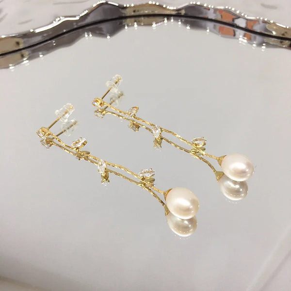 Bridal Freshwater Pearl Stud Earrings | Sterling Silver