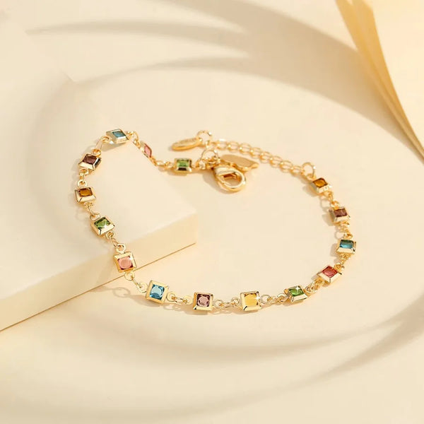 Rainbow Zircon Bracelet | Copper