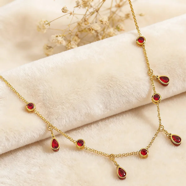 Zircon Choker Necklace | Stainless Steel