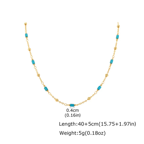 Gold-Plated Natural Stone Necklace | Natural Stone