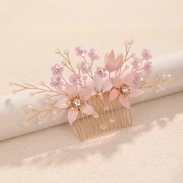 Floral Hair Comb Headband | Alloy