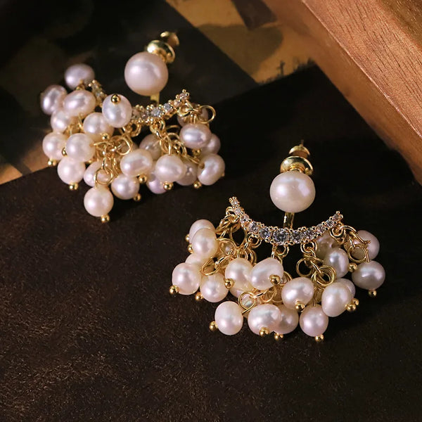 Vintage Freshwater Pearl Stud Earrings | 925 Sterling Silver