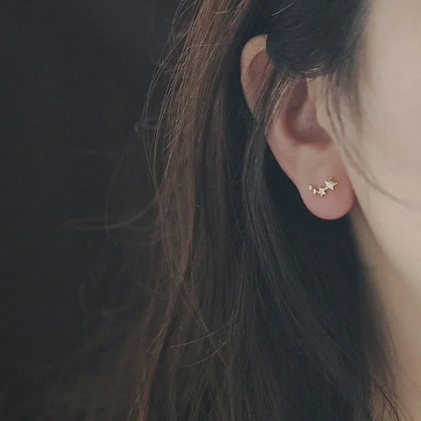 Gold-Plated Celestial Stud Earrings | 925 Sterling Silver