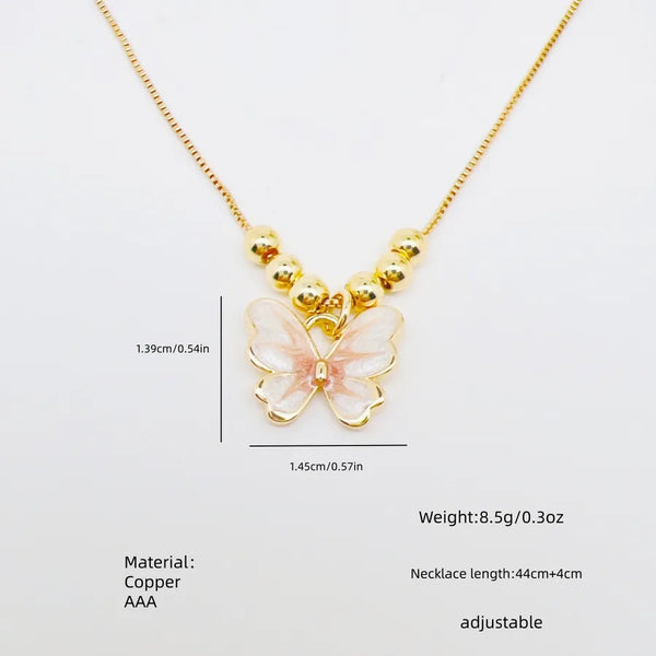Gold-Plated Butterfly Pendant Necklace | Copper