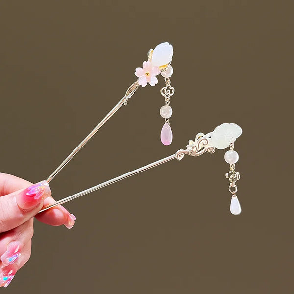 Painted Floral Hairpin Headband | Alloy