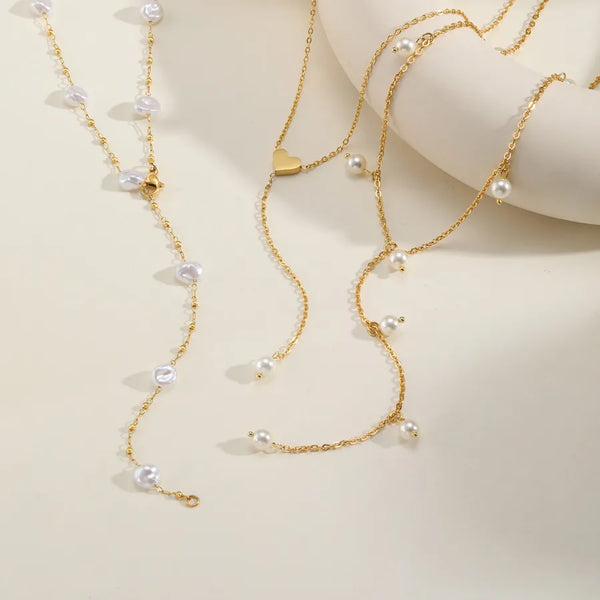 Imitation Pearl Necklace | Stainless Steel