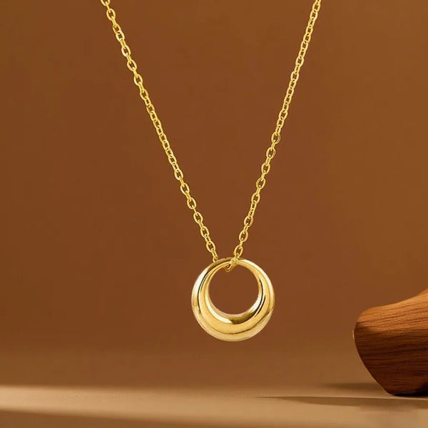 Gold-Plated Geometric Pendant Necklace | Stainless Steel