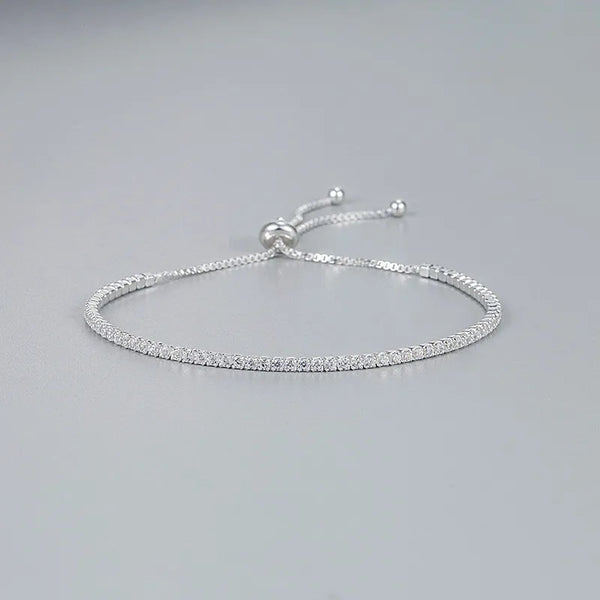 Silver-Plated Zircon Bracelet | 925 Sterling Silver