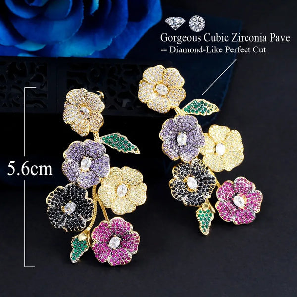 Casual Floral Drop Earrings | 925 Sterling Silver