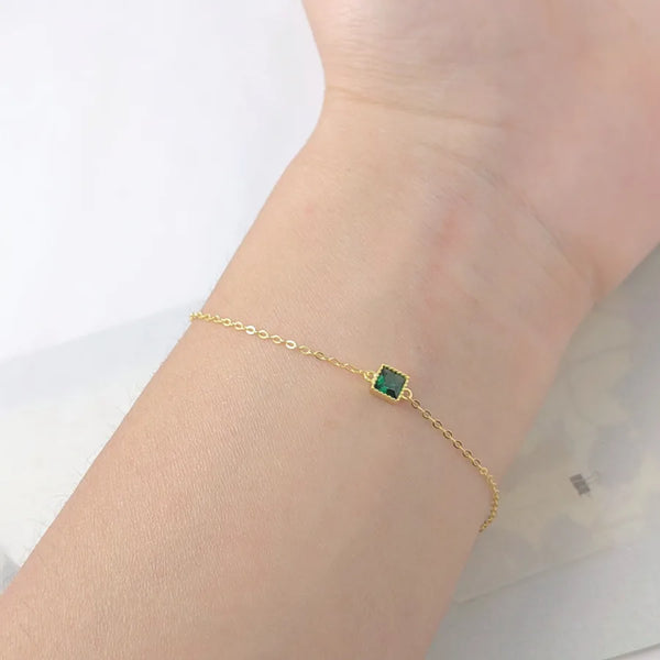 Green Zircon Bracelet | 925 Sterling Silver