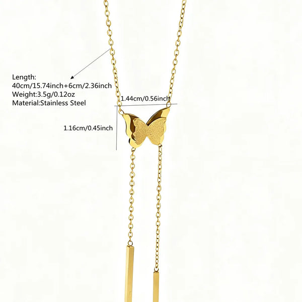 Wind Butterfly Necklace | Stainless Steel